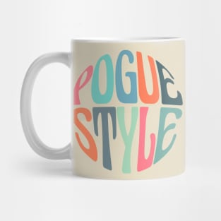 pogue style retro groovy font light version Mug